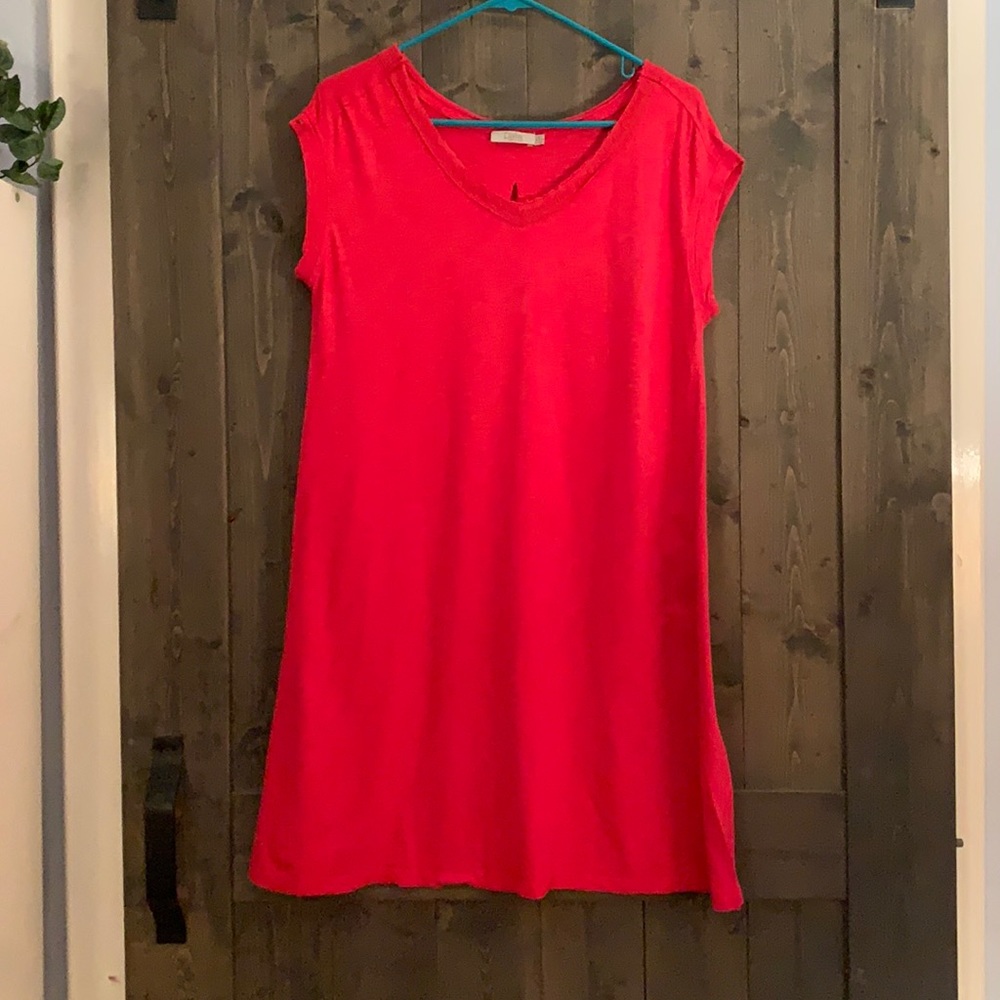 Dalia • Red Cap Sleeve T-shirt Dress
